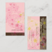 RETRO PINK PLUMERIAS/DICKE HINTERGRUND VISITENKARTE (Vorne/Hinten)