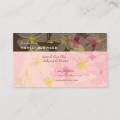 RETRO PINK PLUMERIAS/DICKE HINTERGRUND VISITENKARTE (Rückseite)