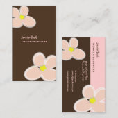 RETRO PINK PLUMERIAS/DICKE HINTERGRUND VISITENKARTE (Vorne/Hinten)