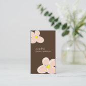 RETRO PINK PLUMERIAS/DICKE HINTERGRUND VISITENKARTE (Stehend Vorderseite)