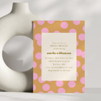 Retro Pink Polka Dot Bridal Brunch Dusche Modern