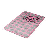 Retro Pink Poodle Bad Rug Badematte (Schrägansicht)