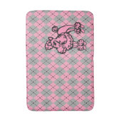 Retro Pink Poodle Bad Rug Badematte (Vorderseite Vertikal)