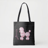 Retro Pink Poodle Custom Totbeutel Tasche (Vorderseite)