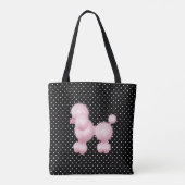 Retro Pink Poodle Custom Totbeutel Tasche (Rückseite)