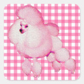 Retro Pink Poodle Gingham Stickers (Vorderseite)