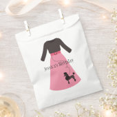 Retro Pink Poodle Rock individuell einstellbar Geschenktütchen (Ausgeschnitten)