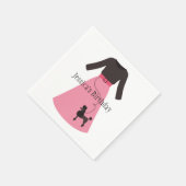 Retro Pink Poodle Rock individuell einstellbar Serviette (Ecke)