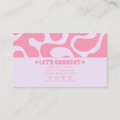 Retro Pink Purple 70s Boho Groovy Girly Trendy Visitenkarte (Rückseite)