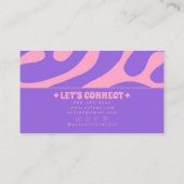 Retro Pink Purple 70s Boho Groovy Unique Girly Visitenkarte (Rückseite)