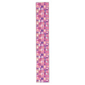 Retro Pink Purple Wine Bauhaus Pattern Großer Tischläufer (Vorderseite)