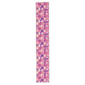 Retro Pink Purple Wine Bauhaus Pattern Großer Tischläufer (Vorderseite)