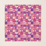 Retro Pink Purple Wine Bauhaus Pattern Schal<br><div class="desc">Retro Pink Purple Wine Bauhaus Pattern Scarves and Wraps features a vintage wine pattern in pink, purple and white. Perfect gifts for wine lovers for birthdays,  celebrations,  thank you gifts,  staff,  Christmas and holiday gifts. Created by Evco Studio www.zazzle.com/store/evcostudio</div>