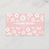 Retro Pink QR Code Groovy Floral Boho Girly Unique Visitenkarte (Vorderseite)