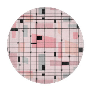Retro-Pink-Raster- und Sternenexplosions-Schneidbr Schneidebrett