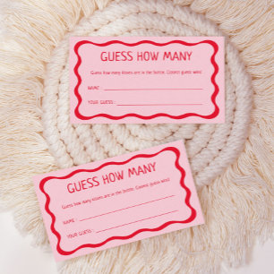 Retro Pink Rate Mal Erratene Küsse Spiel Begleitkarte