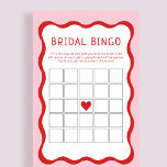 Retro Pink Red Brautparty Bingo Game Cards<br><div class="desc">Retro Pink Red Brautparty Bingo Game Cards</div>