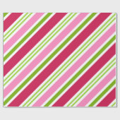 Retro Pink Red Candy Weihnachtswrapping Paper Geschenkpapier (Flach)