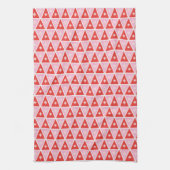 Retro Pink & Red Christmas Geometric Geschirrtuch (Vertikal)