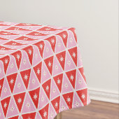 Retro Pink & Red Christmas Geometric Tischdecke (Beispiel)