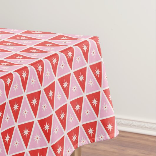 Retro Pink & Red Christmas Geometric Tischdecke (Beispiel)