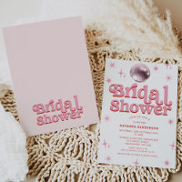 Retro Pink Red Disco Ball Brautparty