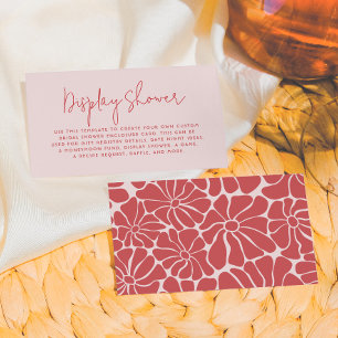 Retro Pink & Red Groovy Braut-Brunch Begleitkarte