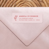 Retro Pink & Red Groovy Moderne Rücksendeadresse