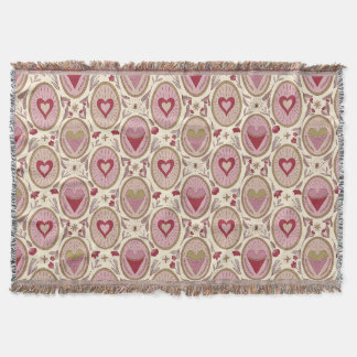 Retro Pink & Red Hand Drawn Hearts Valentine's Day Decke