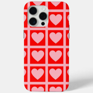 Retro Pink Red Heart Karo Y2K Muster Case-Mate iPhone Hülle