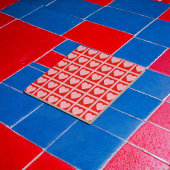 Retro Pink Red Heart Karo Y2K Muster Fliese