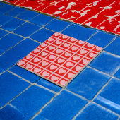 Retro Pink Red Heart Karo Y2K Muster Fliese