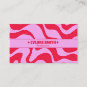 Retro Pink Red QR Code Boho Groovy Funky Trendy  Visitenkarte (Vorderseite)