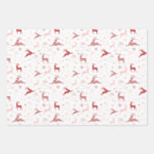 Retro Pink Rentier und Weihnachtsbaumen Geschenkpapier Set (Vorderseite 3)