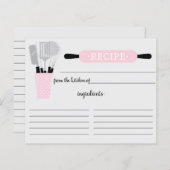 Retro Pink Rolling Button Kitchen Tools Rezeptkart (Vorne/Hinten)
