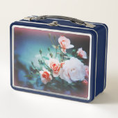 Retro Pink Rose Lunchbox (Vorderseite)