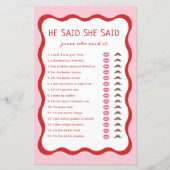 Retro Pink sagte er sagte sie raten, wer sagte, es (Vorderseite)