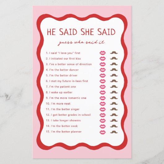 Retro Pink sagte er sagte sie raten, wer sagte, es (Vorderseite)