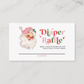 Retro Pink Santa Baby Dusche Windelwanne Begleitkarte (Vorderseite)