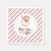 Retro Pink Santa Baby Weihnachtsdusche Serviette (Vorderseite)
