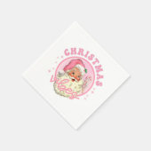 Retro Pink Santa Claus Pink Weihnachten Christus Serviette (Ecke)