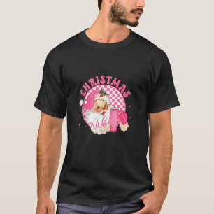 Retro Pink Santa Claus Weihnachten Vibes Trendy Sa T-Shirt