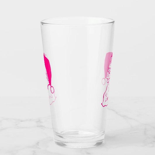 Retro Pink Santa Glas (Rechts)