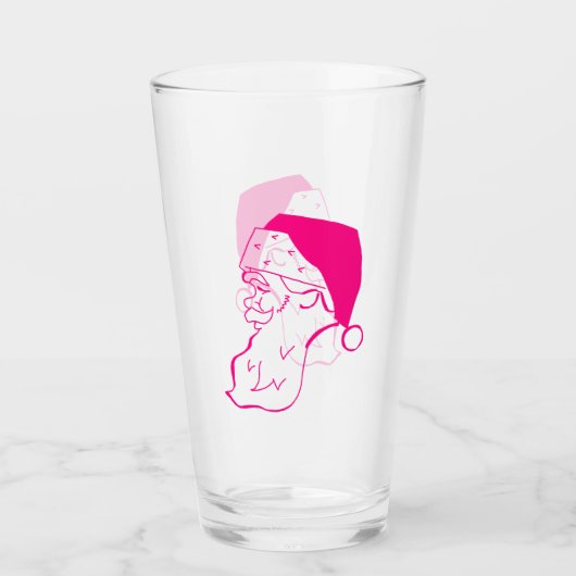 Retro Pink Santa Glas (Vorderseite)