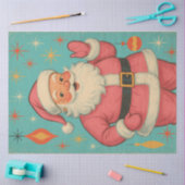 Retro Pink Santa | Mid-Century Christmas Atomic Seidenpapier (Basteln)