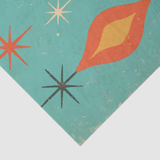 Retro Pink Santa | Mid-Century Christmas Atomic Seidenpapier (Ausschnitt)