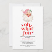 Retro Pink Santa oh was Spaß Baby Dusche Einladung (Vorderseite)