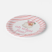 Retro Pink Santa Oh, was Spaß Pappteller (Schrägansicht)