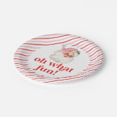 Retro Pink Santa Oh, was Spaß Pappteller (Schrägansicht)