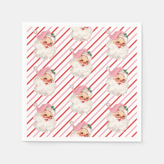 Retro Pink Santa Oh, was Spaß Serviette (Vorderseite)